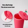 The glass with a lid, the plastic snail cup and straw Brook wall with the lid, the lid is leaked, no BPA, insulating glass, lid and straw, cold glass,