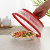 1 Pc Collapsible Microwave Splash Guard; Round Ventilated Collapsible Microwave Food Cover With Easy Grip Handle; Food Filter Dishwasher Safe