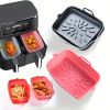 Rectangular Air Fryer Liners; Foldable Silicone Tray; Air Fryer Accessories; Reusable Grill Plate; Heat Resistant Microwave Silicone Plate; Home Kitch