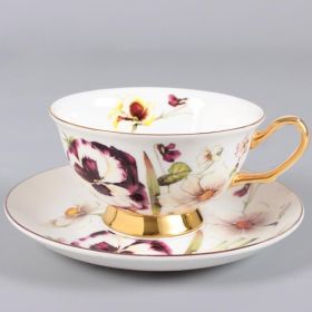 Bone China Afternoon Tea Scented Tea Coffee Ceramic Cup Dish (Option: Orchid-101 To 200ml)